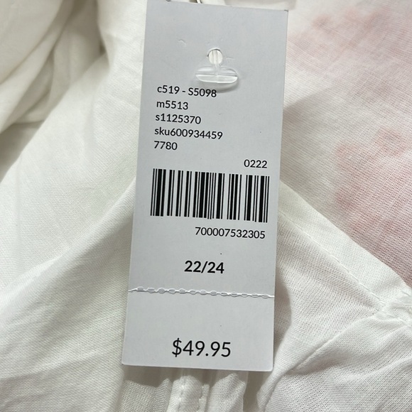 Lane Bryant NWT White Tie-Front Embroidered Eyelet Overpiece Top 22/24 - Picture 14 of 14